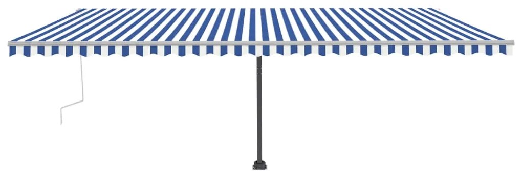 Copertina autonoma retractabila manual albastru alb 600x350 cm Albastru si alb, 600 x 350 cm