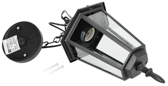 Lustră de exterior pe lanț 1xE27/60W/230V neagră
