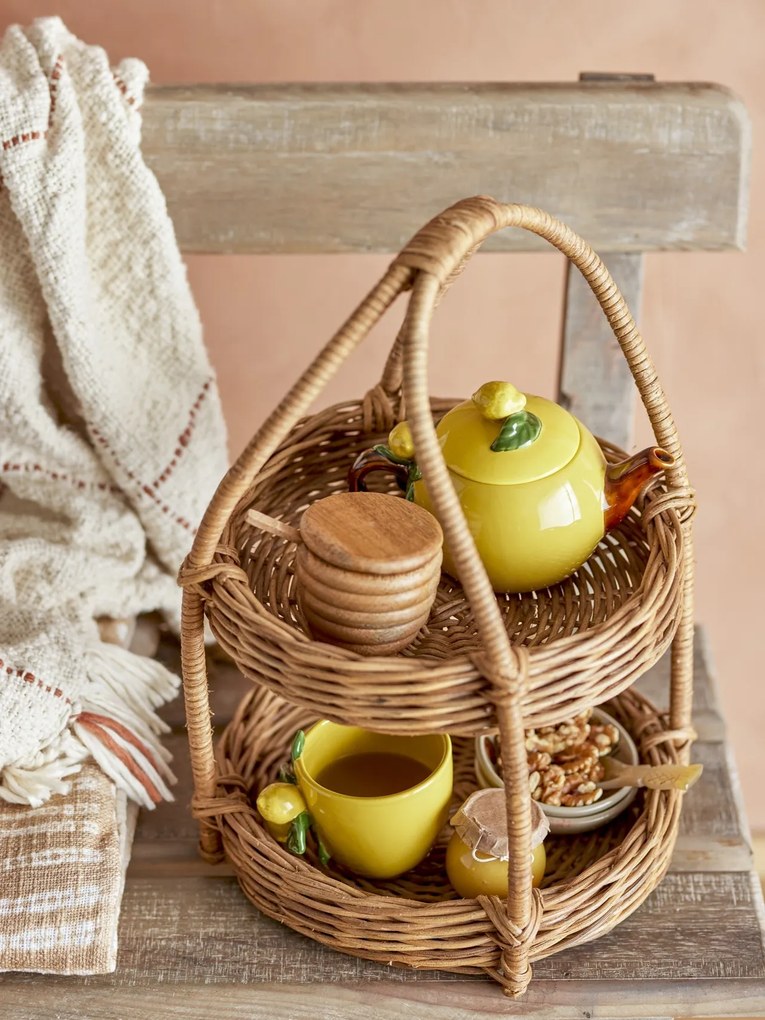 Ceașcă din ceramică, galben, decor cu lămâie și frunze verzi, parțial decorată manual, 10 x 13 cm, „Limone”