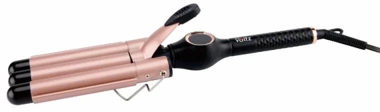 Ondulator retro pentru par Oliver Voltz OV51102D, 60W, Ceramica, 140-200°C, LED display, Golden Rose