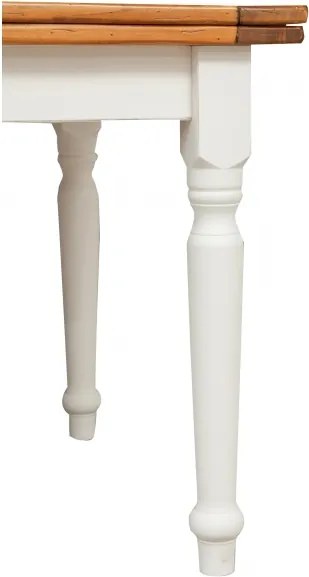 Masa extensibila, L160(290) 90 H80 cm, alb antic nuc antichizat, lemn masiv