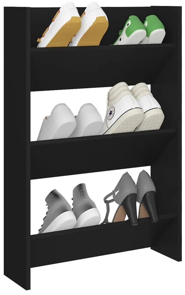Pantofar de perete, negru, 60x18x90 cm, PAL Negru, 60 x 18 x 90 cm, 1, 1, 60 x 18 x 90 cm