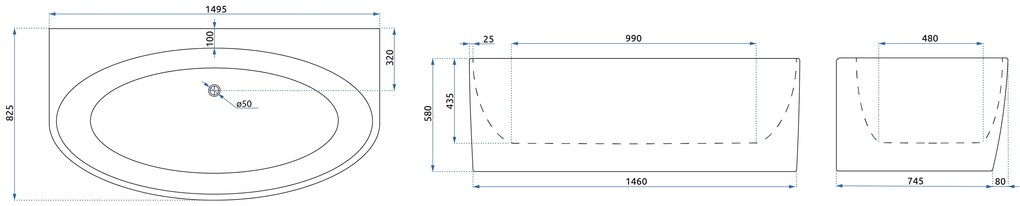 Cada Malta Alb 150cm, Rea