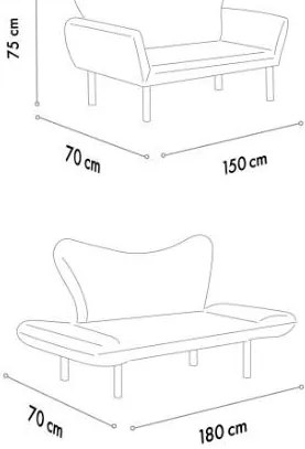 Canapea extensibilă 2-locuri Chatty (albastru). 1062618