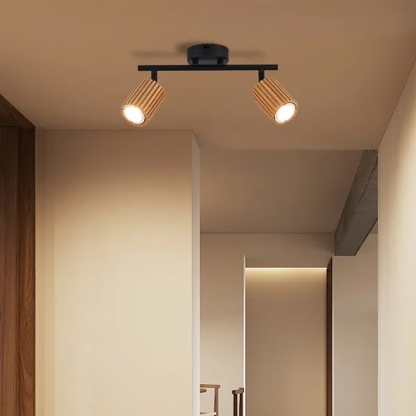 Brilagi - Spot MODERN WOOD 2xGU10/8W/230V, lemn/negru