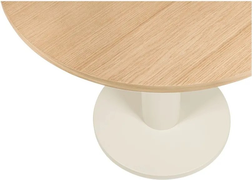 Masă de dining rotundă cu blat cu aspect de lemn de stejar ø 80 cm Sool – noo.ma