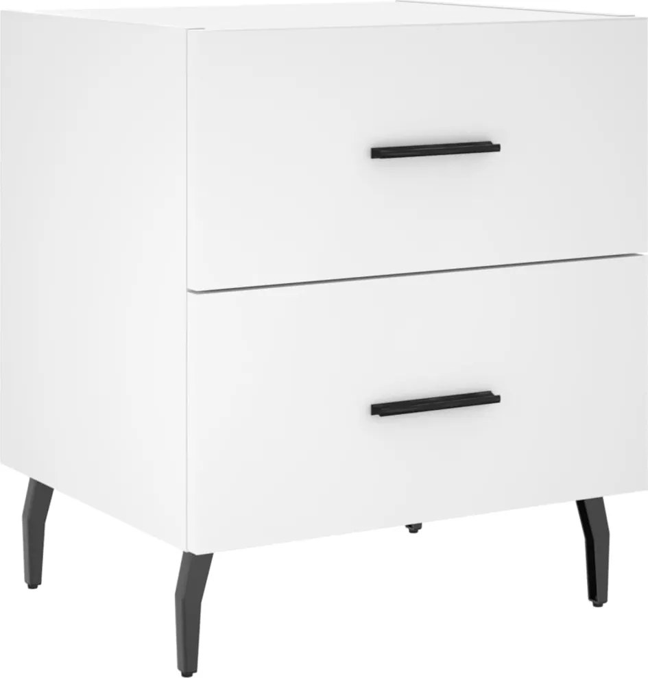 vidaXL Noptieră, alb, 40x35x47,5 cm, lemn compozit