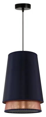 Lustră pe cablu BELL Duolla SHINY 1xE27/15W/230V d. 25 cm albastru/cupru
