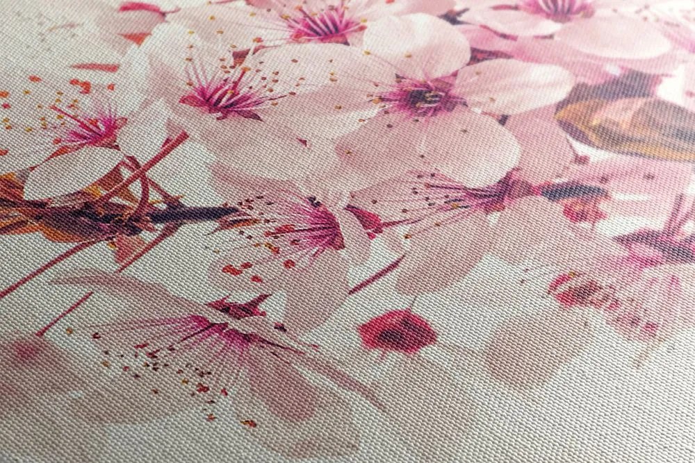 Tablou flori de cireșe roz