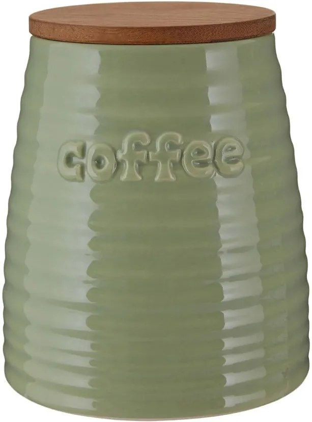 Recipient pentru cafea cu capac din bambus Premier Housewares Winnie, 950 ml, verde