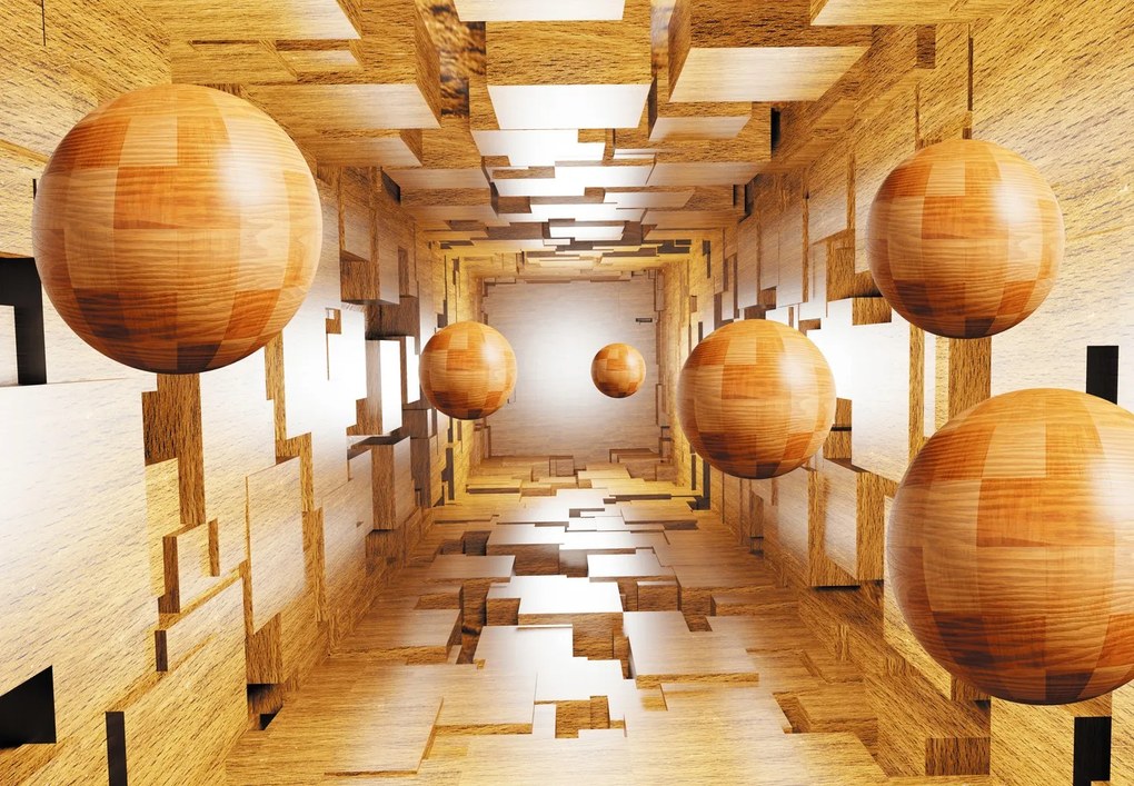 Fototapet - 3D motiv lemn (147x102 cm)
