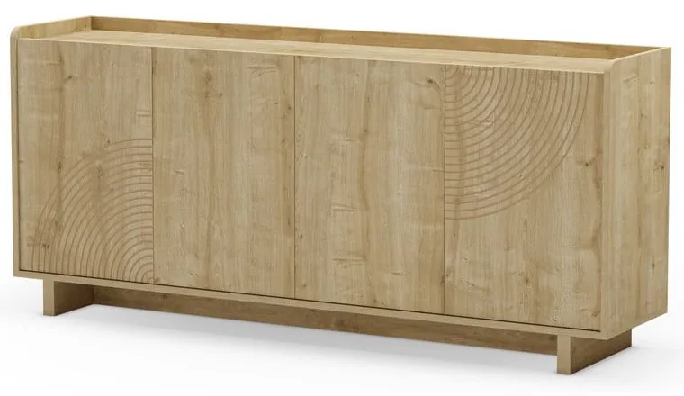 Comodă în culoare naturală cu aspect de lemn de stejar 180x80x40 cm Daira – Marckeric