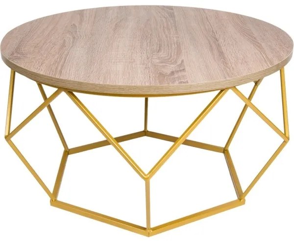 Măsuță de cafea DIAMOND 40x70 cm aurie/maro