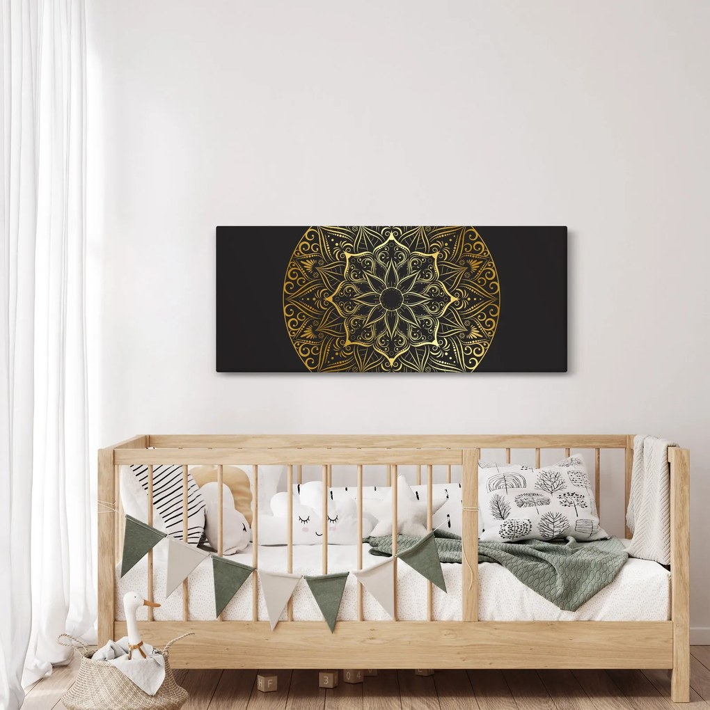 Tablou abstracției aurii (120x50 cm)