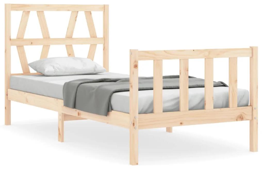 3192476 vidaXL Cadru de pat cu tăblie, 90x200 cm, lemn masiv