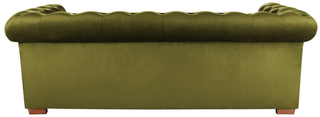 Canapea Oxford Chesterfield, 93x214x75 cm, 3 locuri, Olive