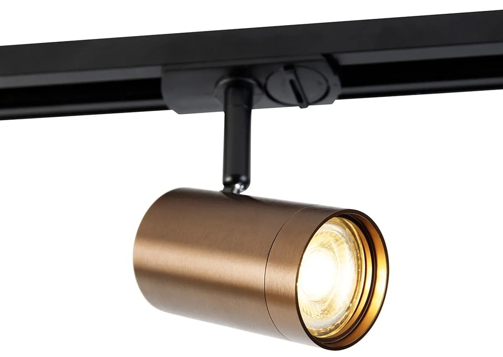 Spot pe șină monofazat modern bronz închis - Iconic Jeana