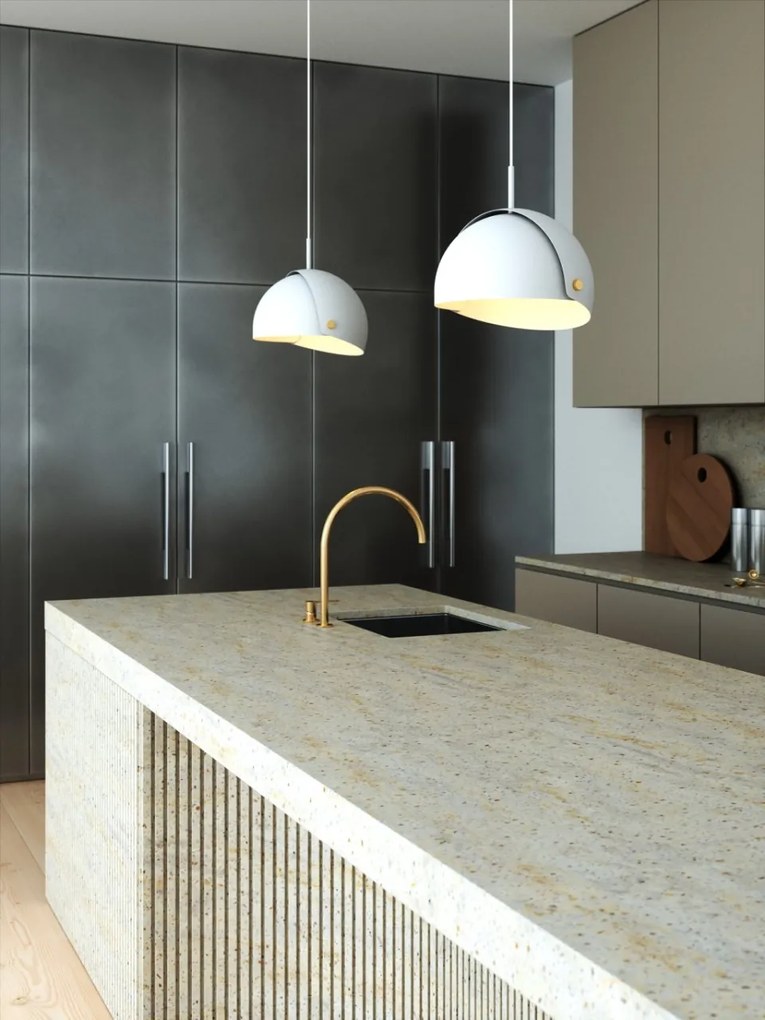 Lustra/Pendul metalic design nordic Align alb