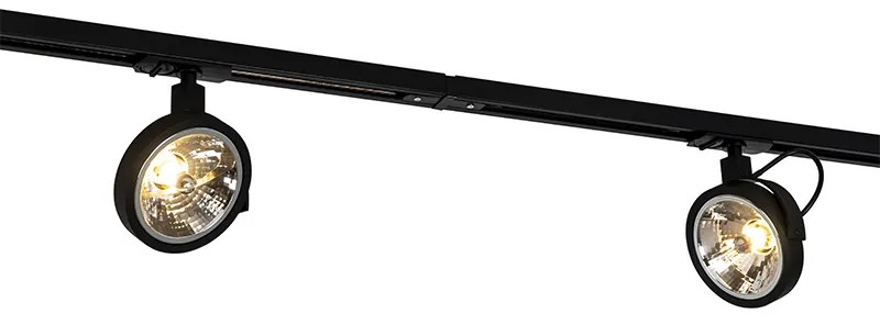 Sistem de șine cu 5 spoturi negru monofazat - Go