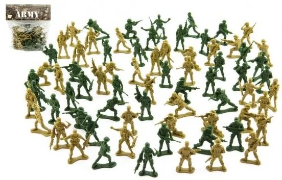 Set de soldați 2 culori plastic CZ design pe card 18x19,5cm