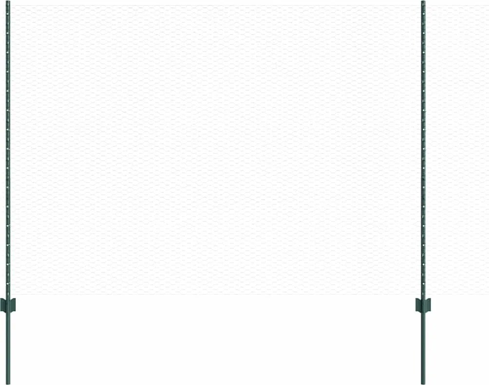 vidaXL Gard cu Stâlp Verde 1,5 x 10 m Oțel și PVC