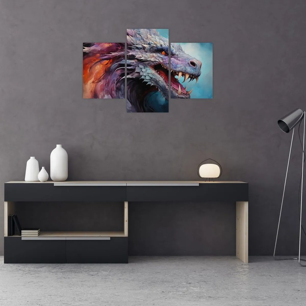 Tablou - Ilustrație a unui dragon (90x60 cm)