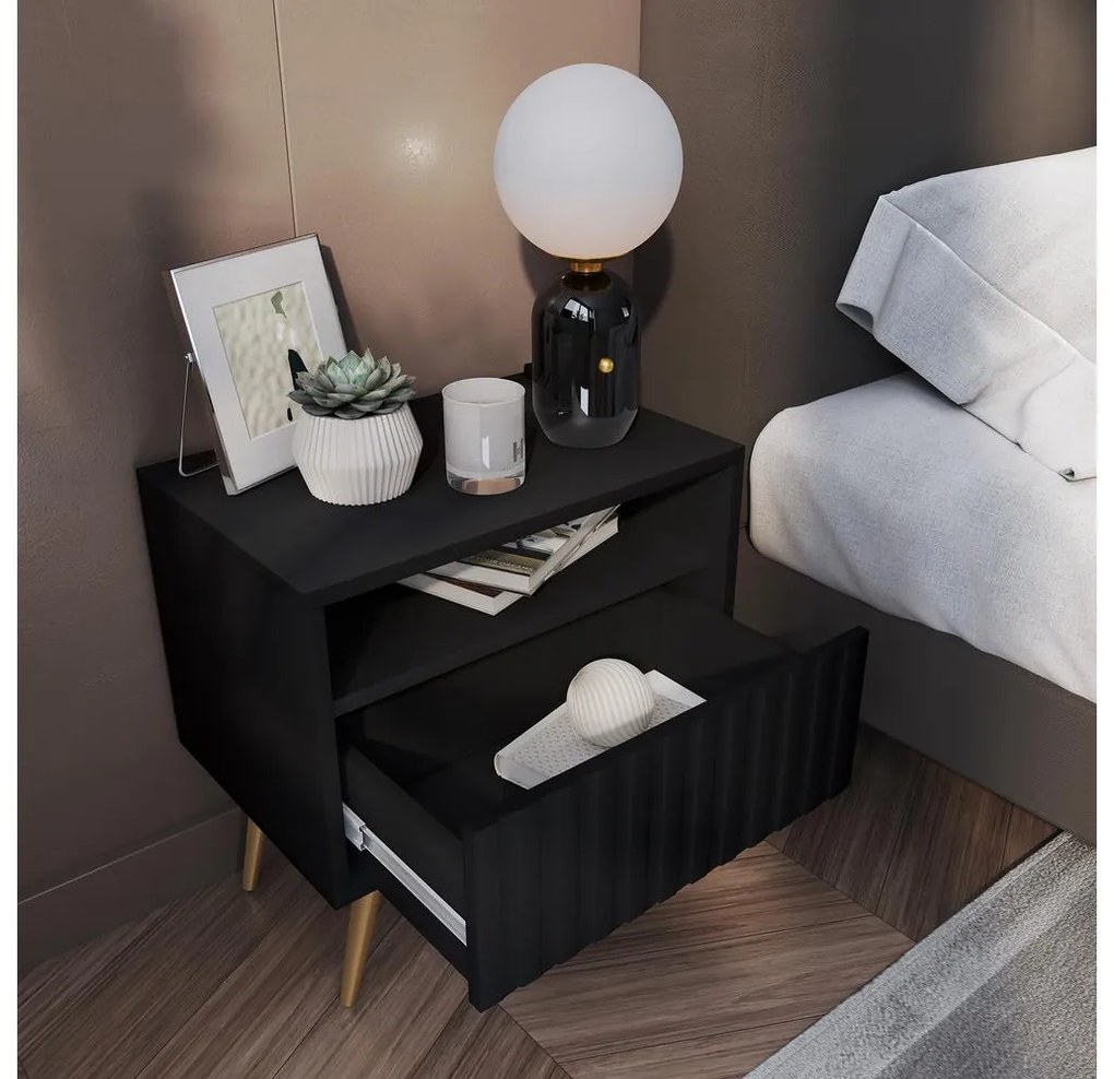 Noptieră Biel B3  (negru + auriu). 1098852