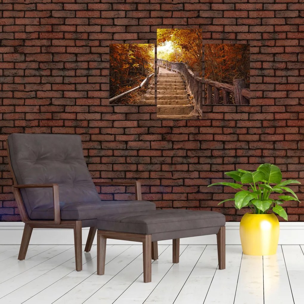 Tablou - Scări în natură în toamnă (90x60 cm)