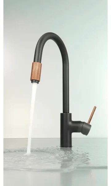 Baterie pentru chiuvetă Deante ASTER BCA_B64M, negru/alamă