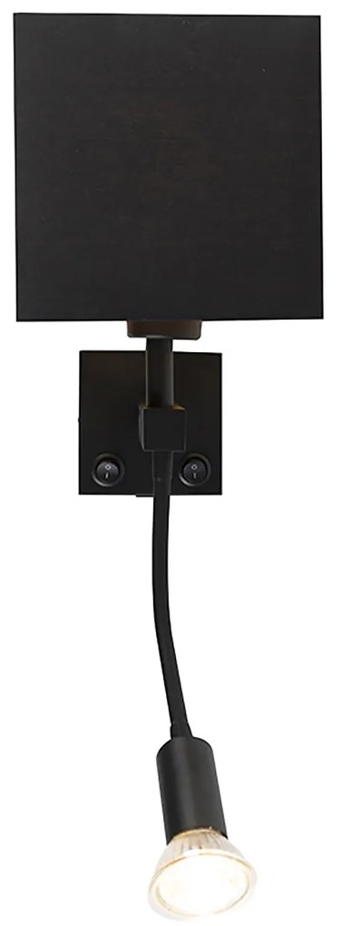 Lampă de perete inteligentă neagră cu USB inclusiv Wi-Fi A60 și GU10 - Zeno