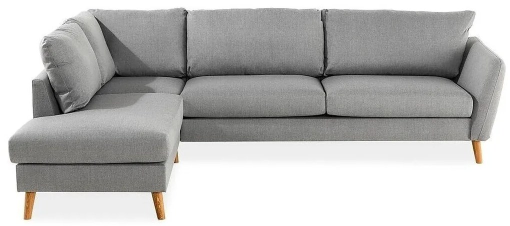 Colțar Scandinavian Choice P107Gri, 278x196x91cm, Picioare: Lemn