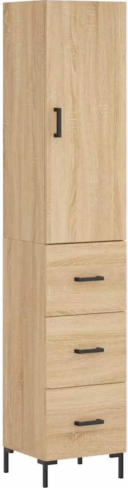vidaXL Dulap înalt, stejar sonoma, 34,5x34x180 cm, lemn prelucrat
