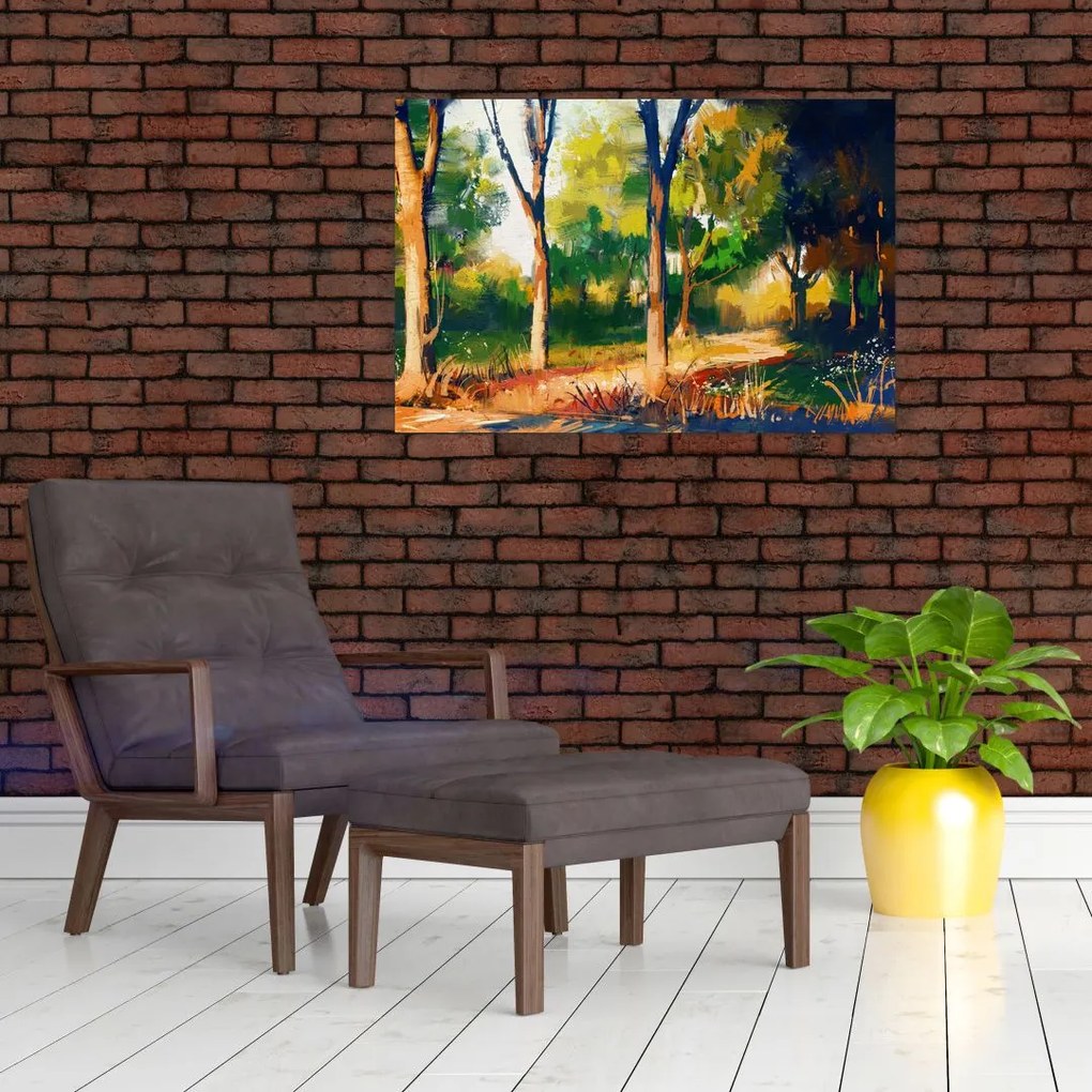 Tablou - Pădure de vară însorită, pictură (90x60 cm)