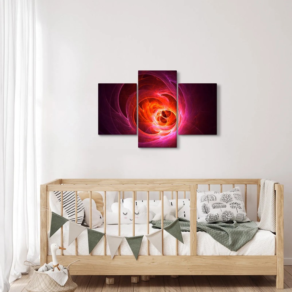 Tabloul modern cu abstracțiune roz (90x60 cm)