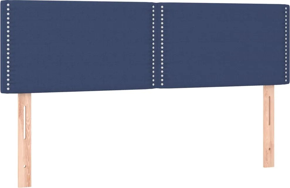 vidaXL Tăblii de pat, albastru, 144x5x78/88 cm, textil