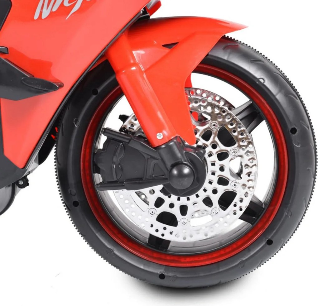 Motocicleta Electrica cu Acumulator Pentru Copii NOVOKIDS™ Ninja Premium Motocross, Viteza din maner, 3-8 ani, Max 30 kg, Cu Melodii si Lumini LED,