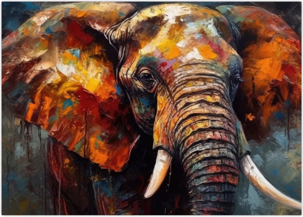 Tablou - Pictura unui elefant (70x50 cm)