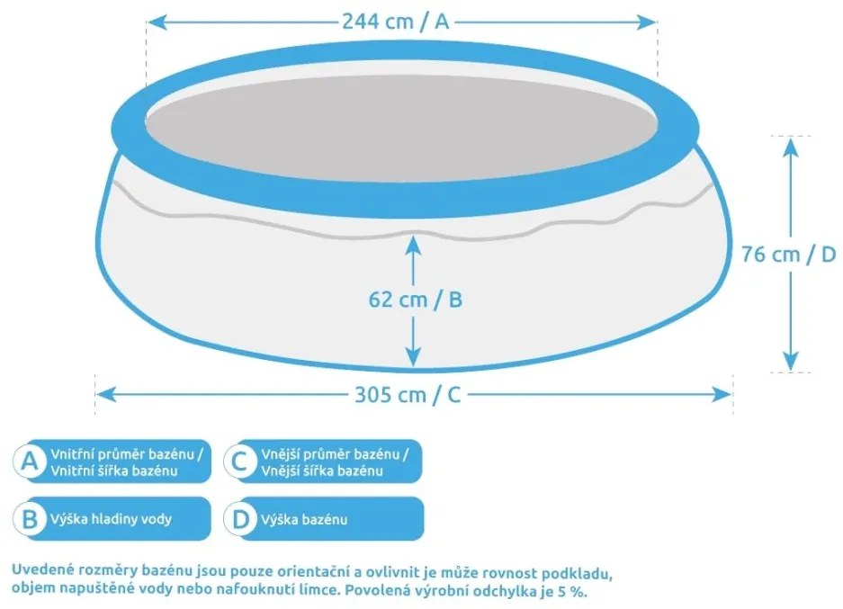 Bazin Tampa 3,05x0,76 m cu filtrare cartuș