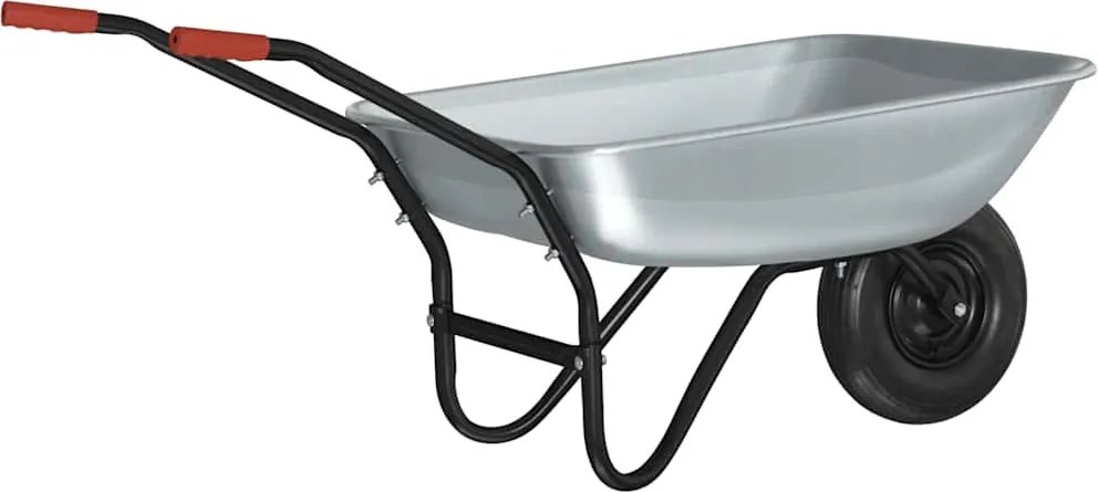 vidaXL Roabă Argintiu și Negru 133 x 62,5 x 58 cm Oțel