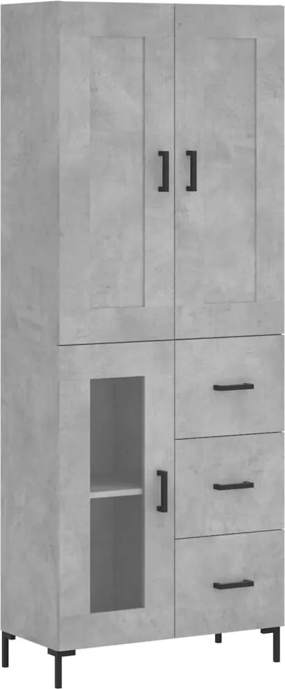 vidaXL Dulap înalt, gri beton, 69,5x34x180, lemn compozit