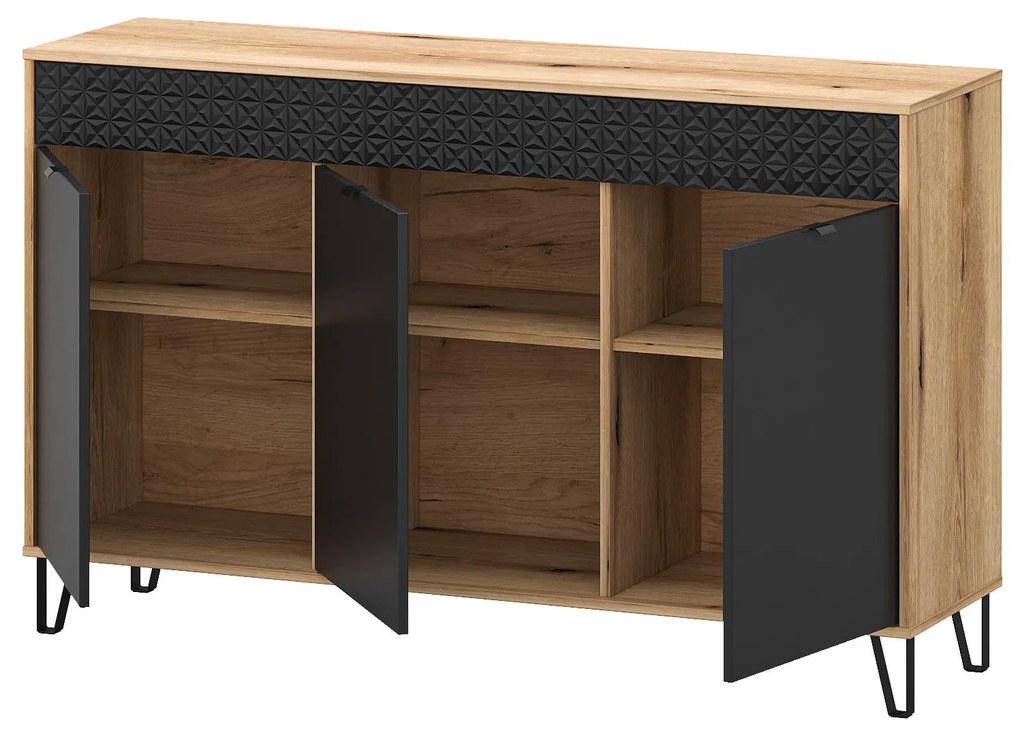 Dulap Botones (stejar evoke + negru) . 1116772