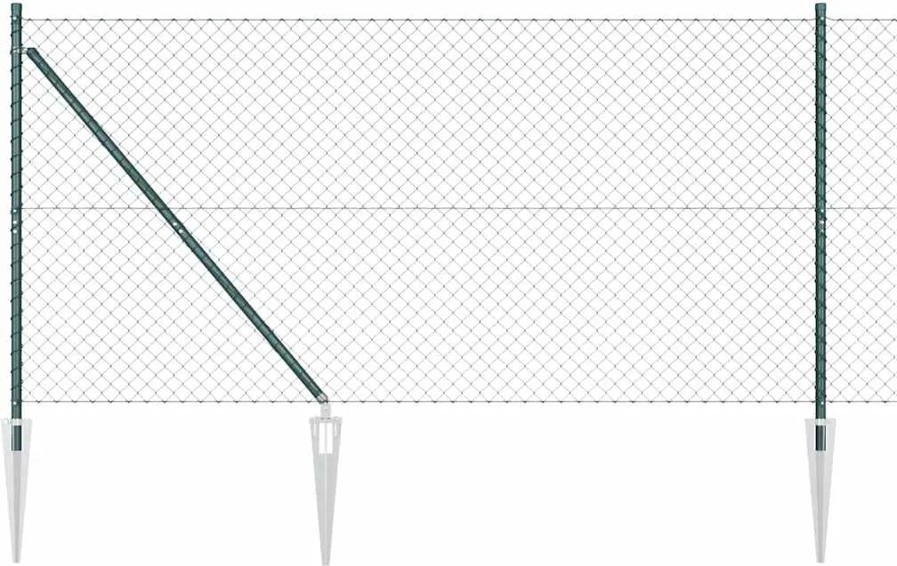 vidaXL Stâlp de gard. Verde 10 x 1,2 m (plasă 40 x 40 mm) Oțel și PVC