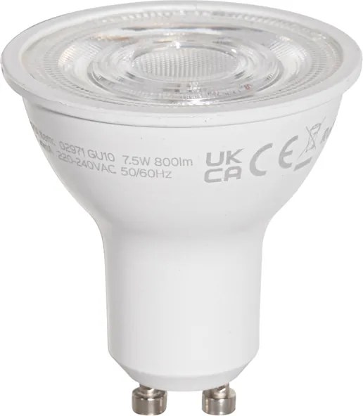 Set de 5 becuri LED GU10 50mm clare 7,5W 800 lm 3000K