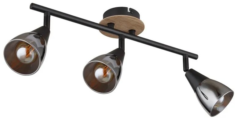 Plafoniera 3L design modern Mubby negru, maro