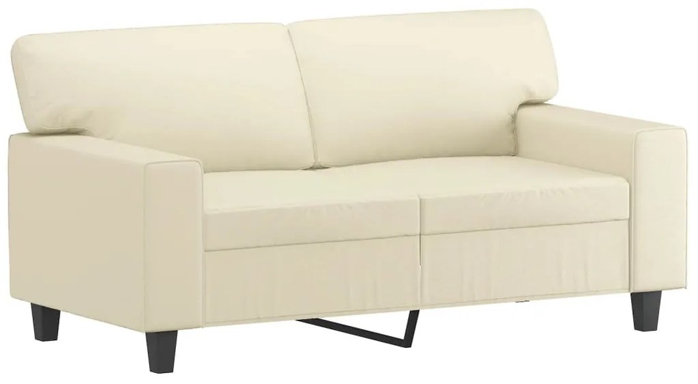 359413 vidaXL Canapea cu 2 locuri, crem, 120 cm, piele ecologică