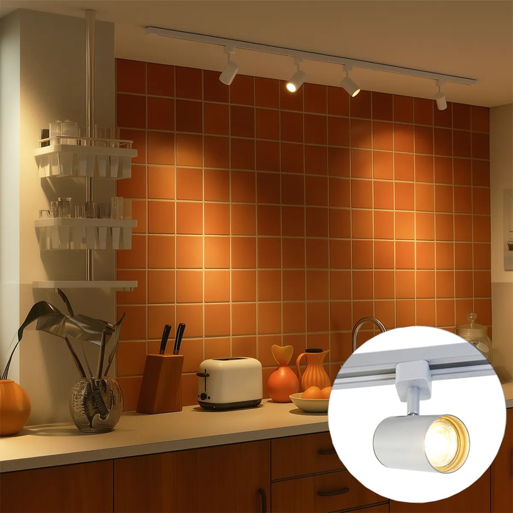 Sistem de șine modern argintiu cu 4 lumini monofazate - Yade