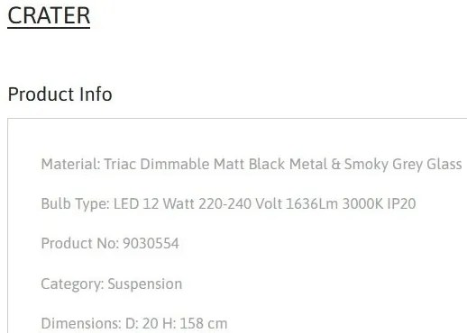 Pendul, Lustra LED design modern decorativ CRATER