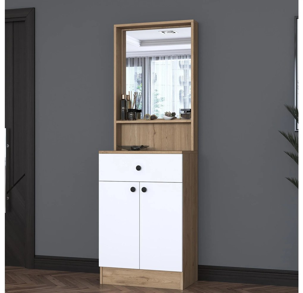 Mobilier hol Pixie 6 (nuc + alb) (cu oglindă). 1102445