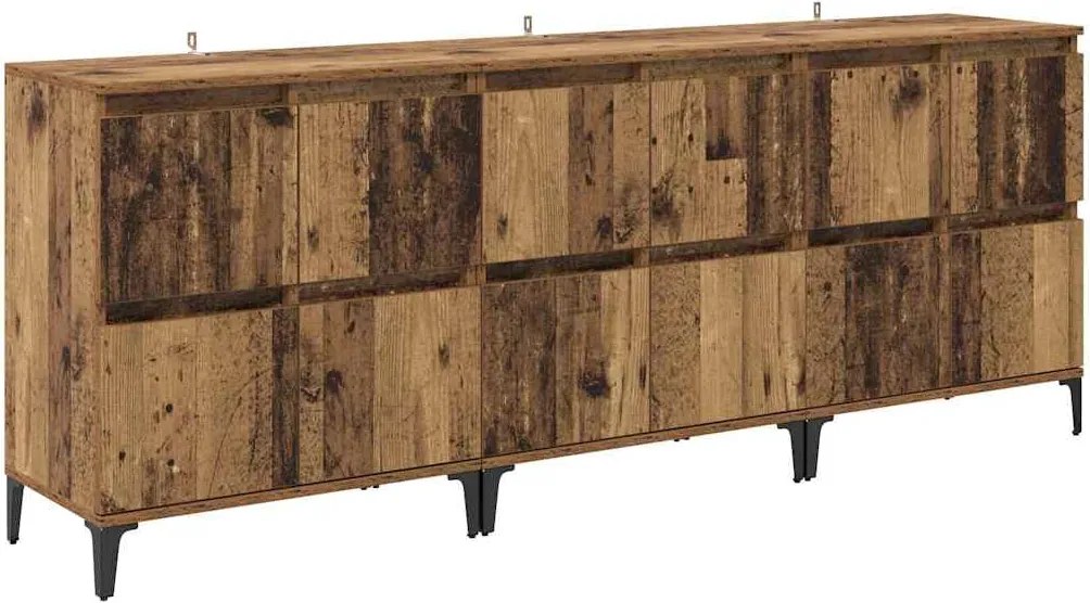 vidaXL Bufeturi 3 pcs Lemn Vechi 60 x 35 x 70 cm Lemn compozit