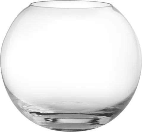 Vaza din sticla transparenta, tip bol, Diametru 17.5 cm